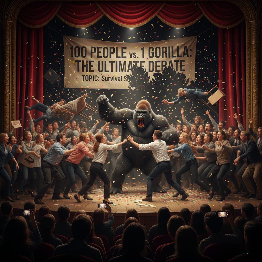 100 People vs 1 Gorilla Meme