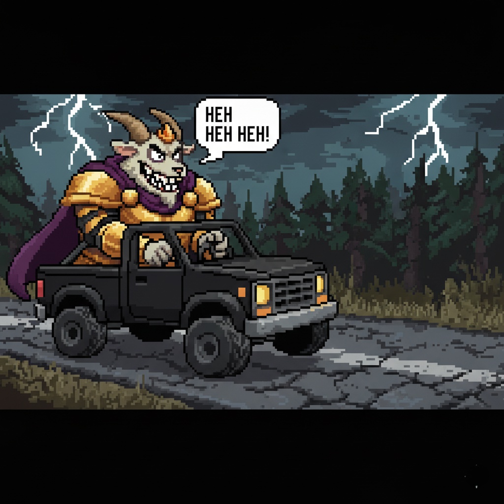 Asgore Running Over Dess Meme