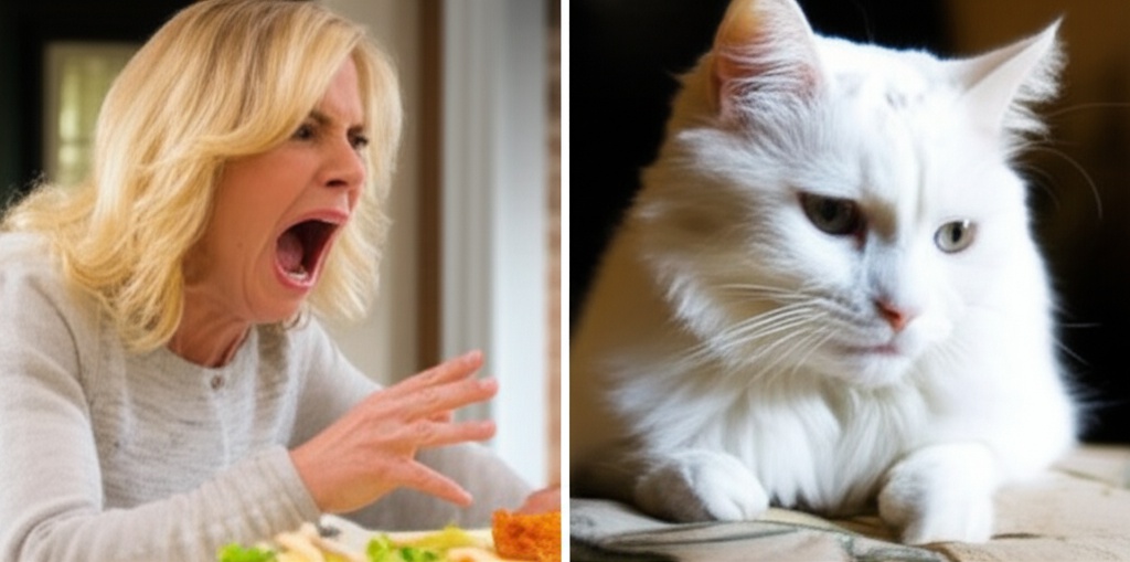 Woman Yelling at Cat